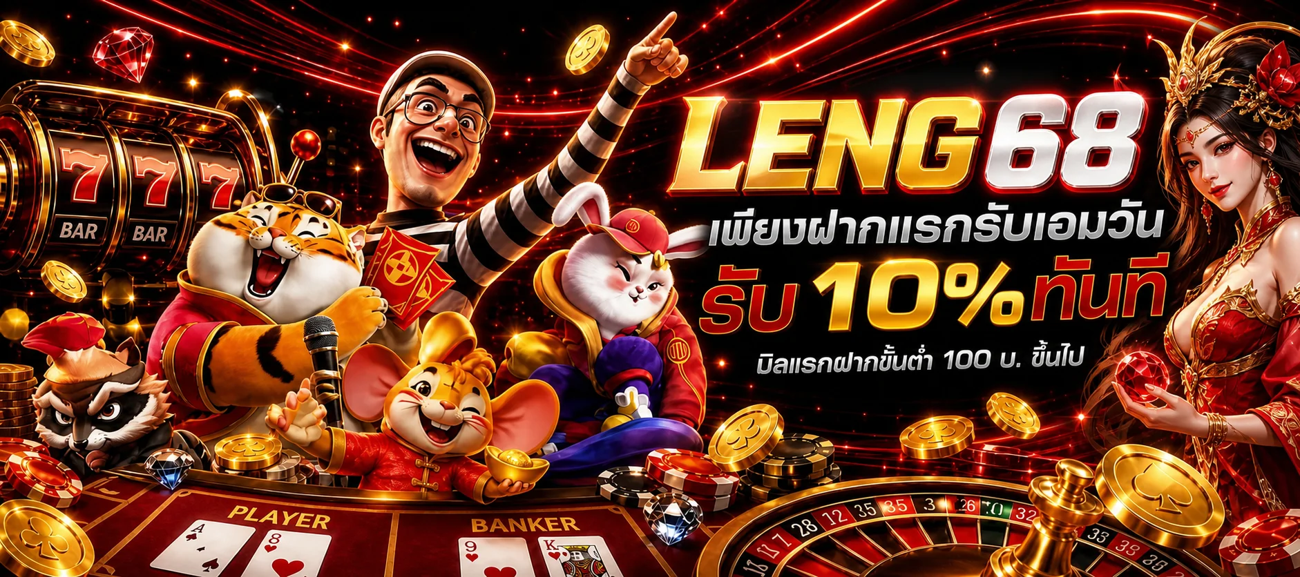 แบนเนอร์ LENG68 เว็บตรง ทางเข้าเกมสล็อตและกีฬา